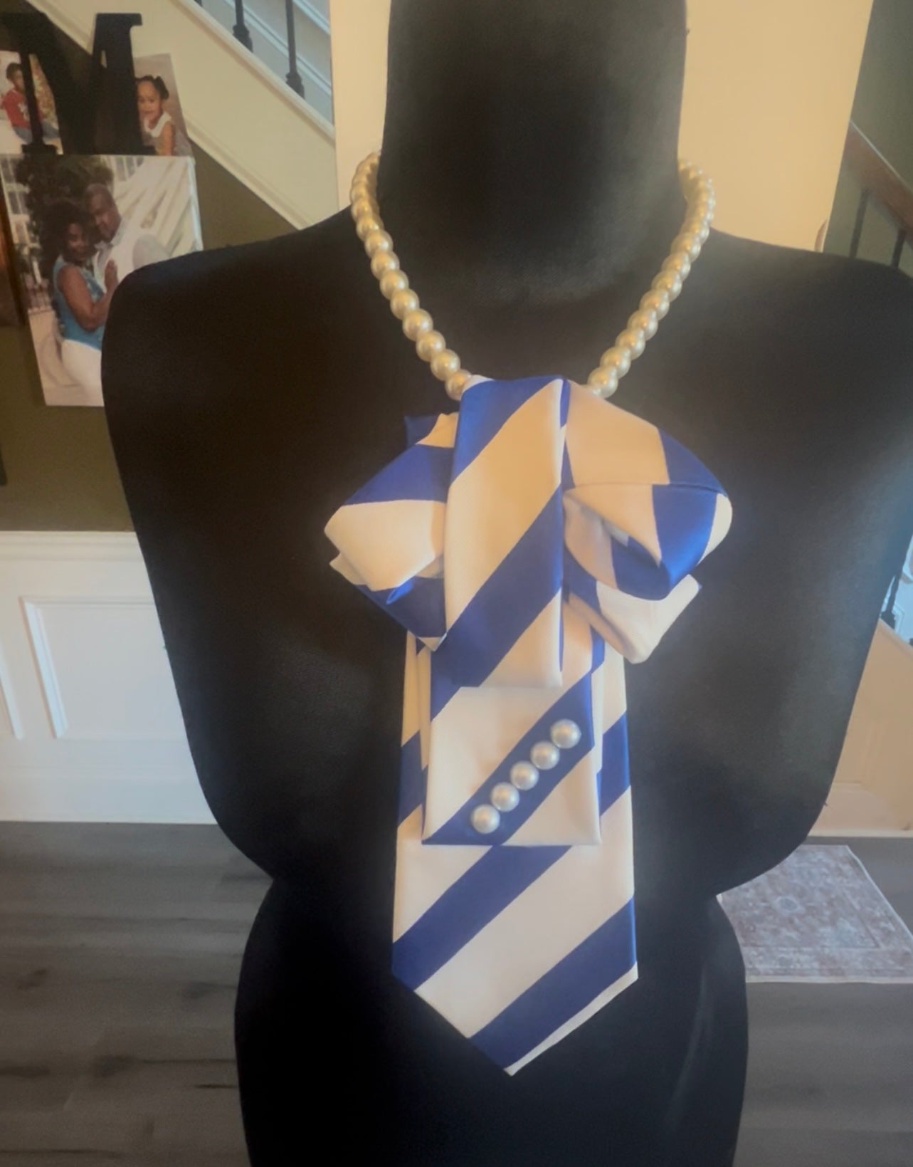 Royal Blue and White Tie