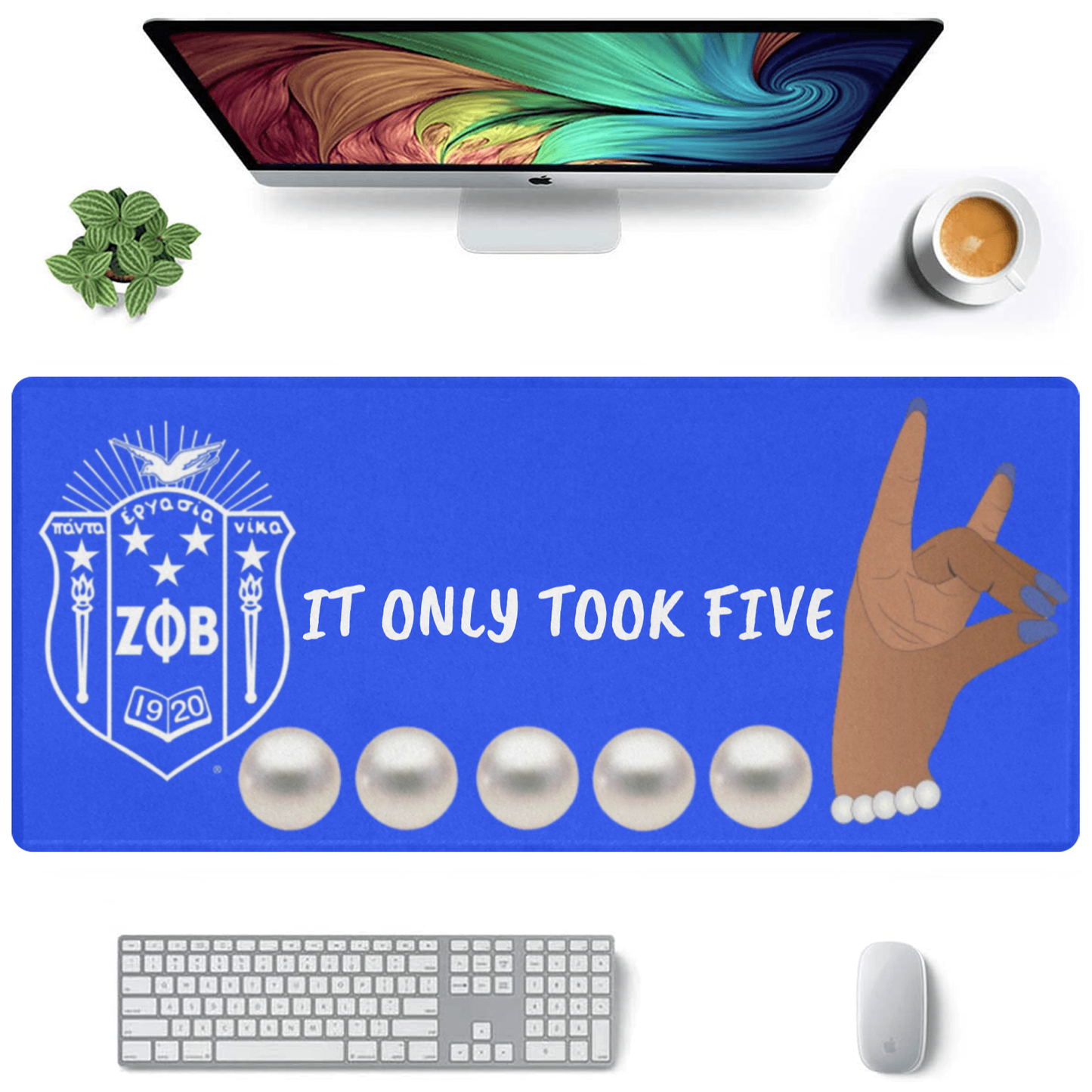 Zeta Phi Beta large Mousepad